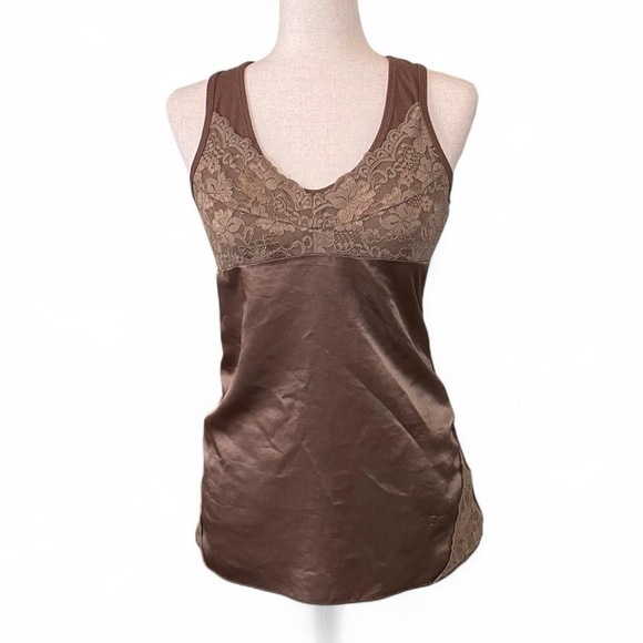 Candie's Brown Lace Tank Top - Picture 1 of 5